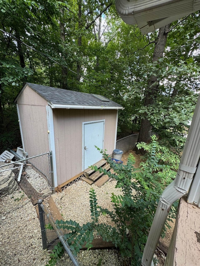 view of shed