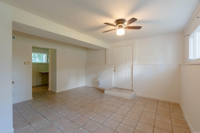 2128 Yamania Way, Heber Springs, AR 72543 - spare room with a ceiling fan and light tile patterned floors
