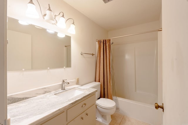 2128 Yamania Way, Heber Springs, AR 72543 - bathroom featuring vanity, shower / bath combo, and tile patterned flooring