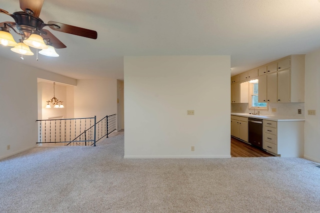 2128 Yamania Way, Heber Springs, AR 72543 - unfurnished living room with carpet and ceiling fan