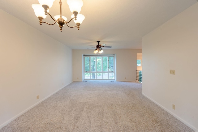 2128 Yamania Way, Heber Springs, AR 72543 - carpeted empty room with a chandelier and a ceiling fan