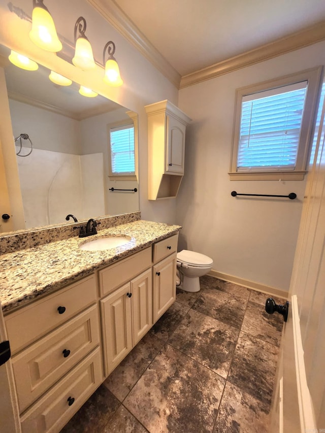 140 Bentley Cir, Little Rock, AR 72210 - bathroom with healthy amount of natural light, vanity, and ornamental molding