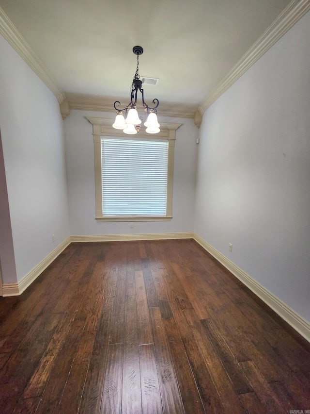140 Bentley Cir, Little Rock, AR 72210 - empty room featuring wood-type flooring, a chandelier, and ornamental molding