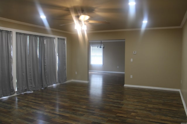 1300 W 28th Ave, Pine Bluff, AR 71603 - unfurnished room featuring ceiling fan, ornamental molding, and wood finished floors