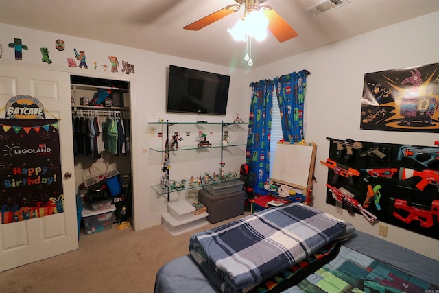 34 Ridge Rd, Cabot, AR 72023 - bedroom with a closet, carpet, and ceiling fan