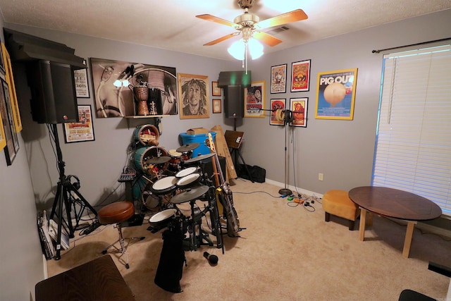 34 Ridge Rd, Cabot, AR 72023 - rec room with carpet flooring and ceiling fan