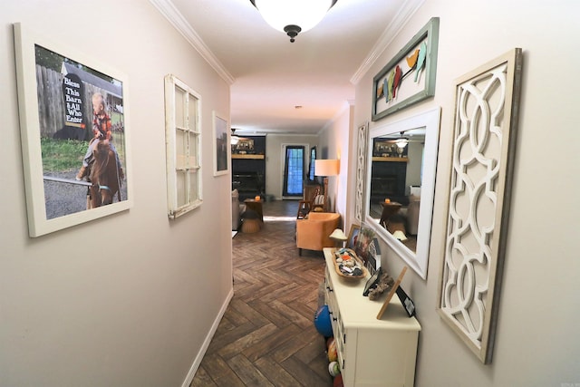 34 Ridge Rd, Cabot, AR 72023 - corridor featuring crown molding and baseboards