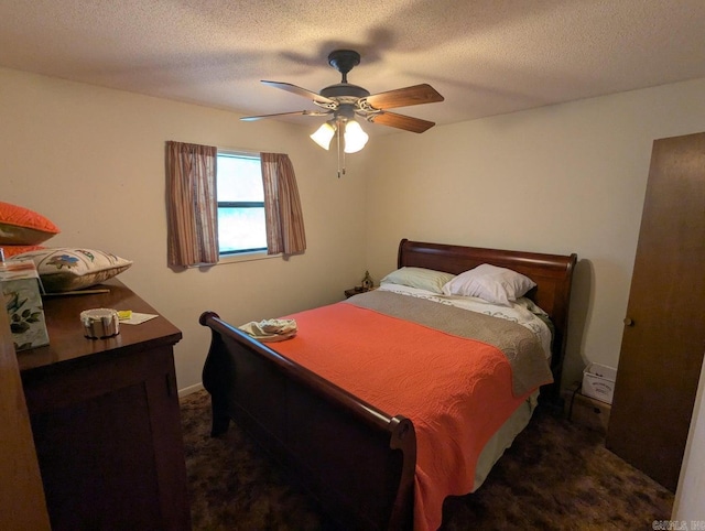 100 Osage, Edgemont, AR 72044 - carpeted bedroom with a ceiling fan and a textured ceiling