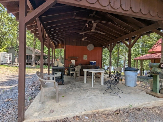 100 Osage, Edgemont, AR 72044 - view of patio / terrace featuring ceiling fan and grilling area