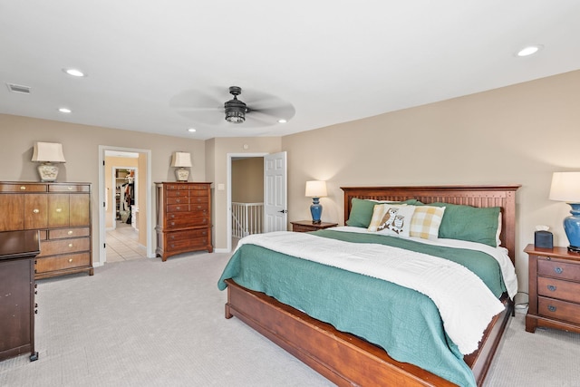 18 Calumet Rd, Little Rock, AR 72223 - bedroom featuring carpet flooring, recessed lighting, ceiling fan, and a spacious closet