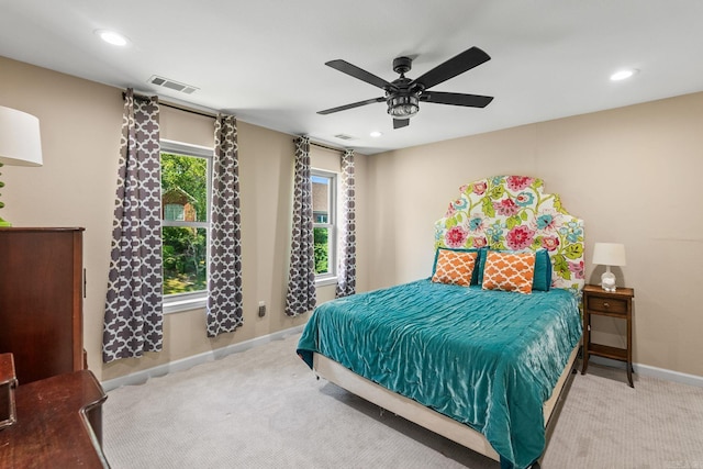 18 Calumet Rd, Little Rock, AR 72223 - bedroom with carpet, recessed lighting, and a ceiling fan