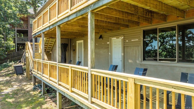 18 Calumet Rd, Little Rock, AR 72223 - wooden deck featuring stairway