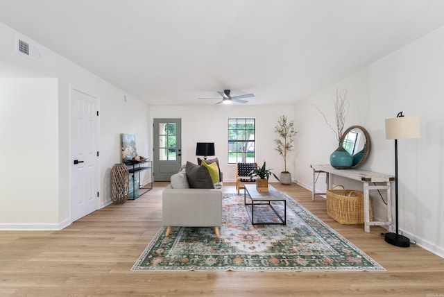 1495 Manor St, Conway, AR 72034 - living area featuring light wood-type flooring and a ceiling fan