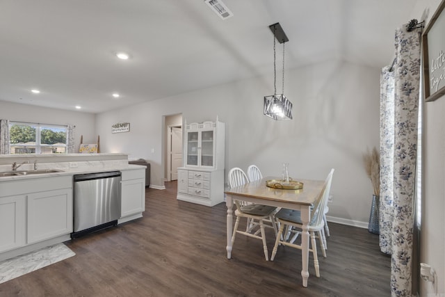1040 Gallery Dr, Conway, AR 72032 - dining space featuring dark wood-style floors and recessed lighting