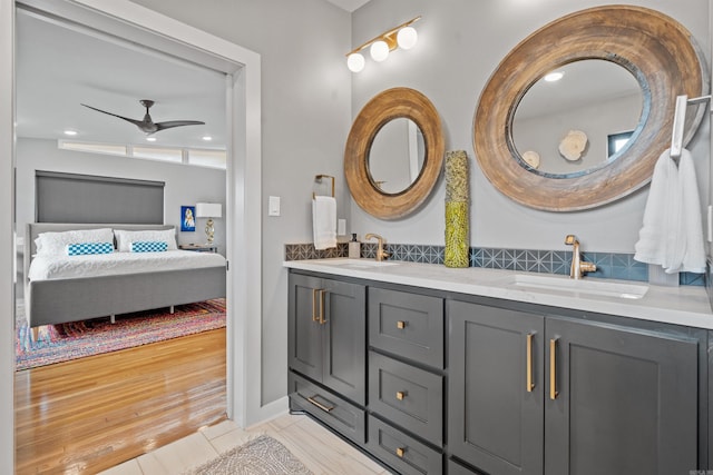 1113 Twin Points Rd, Hot Springs, AR 71913 - ensuite bathroom featuring ceiling fan and double vanity
