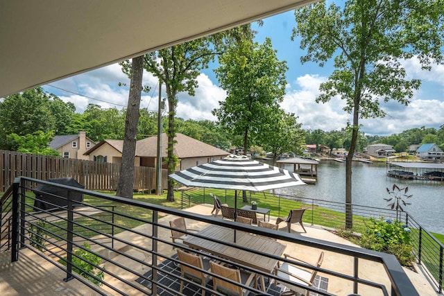 1113 Twin Points Rd, Hot Springs, AR 71913 - view of patio / terrace with a water view and a residential view