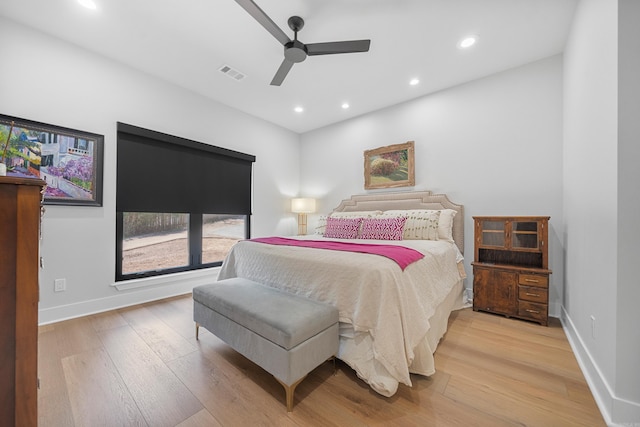 1113 Twin Points Rd, Hot Springs, AR 71913 - bedroom featuring recessed lighting, light wood finished floors, and a ceiling fan