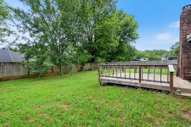 53 E Main St, Greenbrier, AR 72058 - fenced backyard with a wooden deck