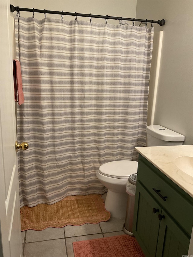 497 Ben Rd, Drasco, AR 72530 - bathroom with vanity, tile patterned flooring, and curtained shower