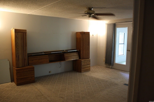 196 Stone Mountain Rd, Vilonia, AR 72032 - unfurnished office featuring carpet flooring, a ceiling fan, and a textured ceiling