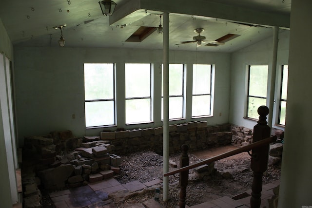 196 Stone Mountain Rd, Vilonia, AR 72032 - miscellaneous room with lofted ceiling and a ceiling fan
