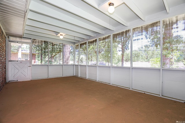 1913 Topf Rd, North Little Rock, AR 72116 - unfurnished sunroom featuring beamed ceiling