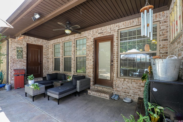 506 Scarlet Oaks Cv, Benton, AR 72019 - view of patio / terrace with ceiling fan and outdoor lounge area