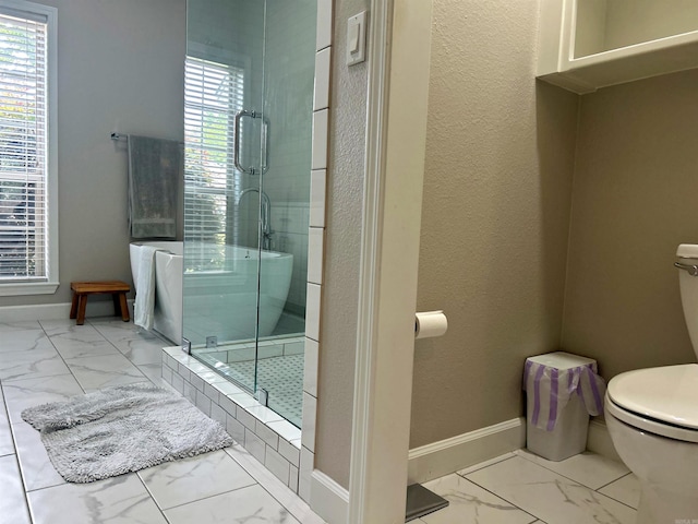 3 Timber Ridge Cir, Arkadelphia, AR 71923 - full bathroom featuring marble look tile flooring and a shower stall