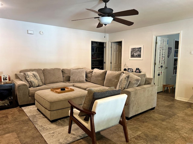 3 Timber Ridge Cir, Arkadelphia, AR 71923 - living room featuring a ceiling fan and baseboards
