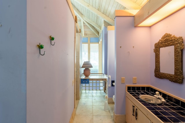 1032 Nunis Dr, Heber Springs, AR 72543 - hall with a sink and wooden ceiling