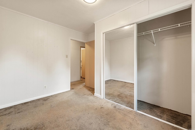 7025 Windsong, North Little Rock, AR 72113 - unfurnished bedroom with carpet flooring, a closet, and ornamental molding