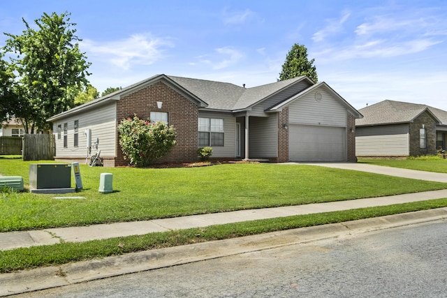 19 Mustang, Cabot, AR 72023 - single story home with an attached garage, brick siding, concrete driveway, and a front lawn