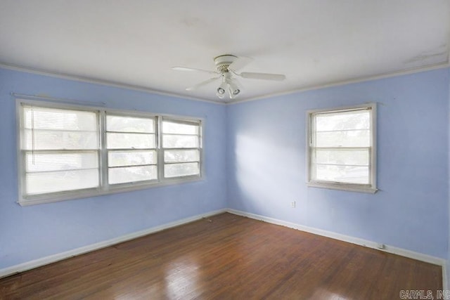 1810 N Mississippi, Little Rock, AR 72227 - empty room with healthy amount of natural light, wood finished floors, ceiling fan, and ornamental molding
