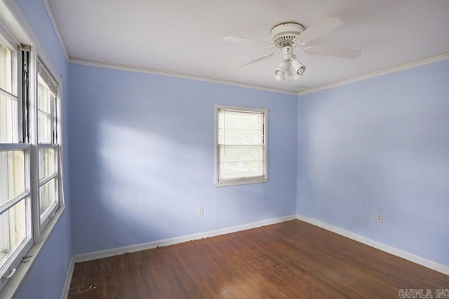 1810 N Mississippi, Little Rock, AR 72227 - unfurnished room featuring wood finished floors, crown molding, and ceiling fan