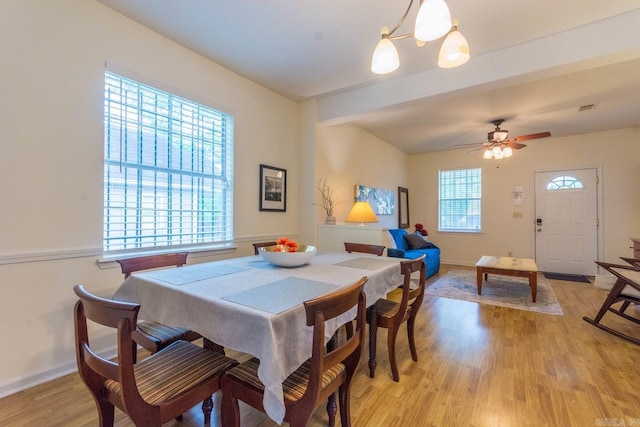 4624 W 29th St, Little Rock, AR 72204 - dining area with light wood finished floors and a ceiling fan