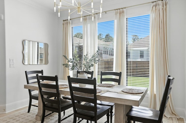 153 Caurel Cir, Little Rock, AR 72223 - dining room featuring ornamental molding, a chandelier, and wood finished floors