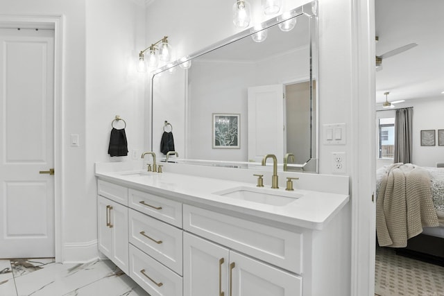 153 Caurel Cir, Little Rock, AR 72223 - full bathroom featuring ensuite bathroom, double vanity, marble finish flooring, and crown molding