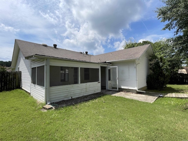 3806 Winterbrook Dr, Benton, AR 72015 - rear view of property featuring a sunroom and a shingled roof
