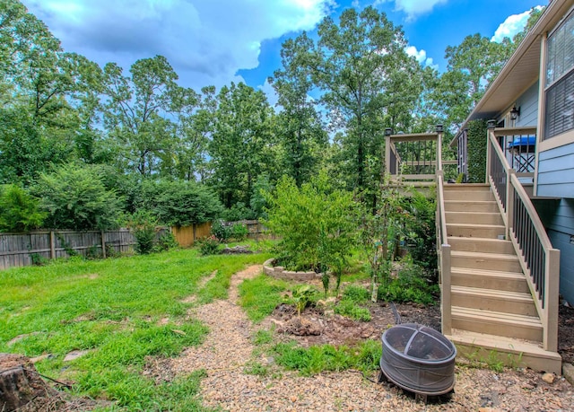 81 Stoneledge Dr, Maumelle, AR 72113 - view of yard with stairs and a wooden deck