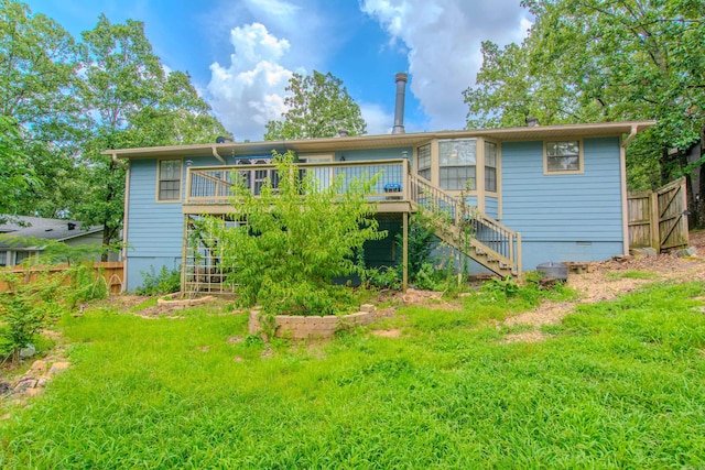 81 Stoneledge Dr, Maumelle, AR 72113 - rear view of house featuring stairs and a deck