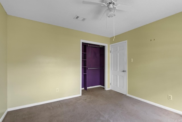 12605 Janelle Ct, Little Rock, AR 72205 - unfurnished bedroom featuring carpet, a closet, and a ceiling fan