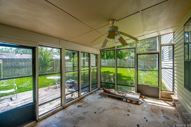 12605 Janelle Ct, Little Rock, AR 72205 - unfurnished sunroom with a ceiling fan