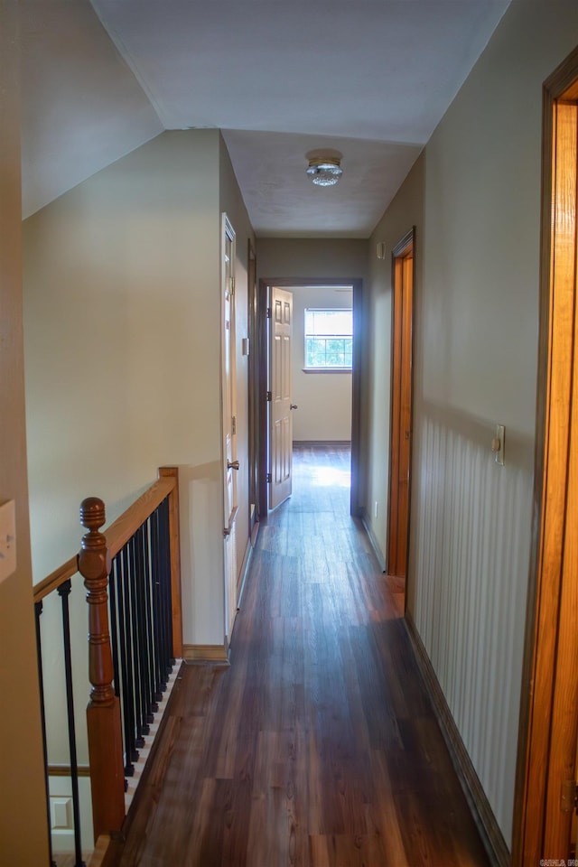 85 Linder Rd, Greenbrier, AR 72058 - hall with dark wood-type flooring, an upstairs landing, and vaulted ceiling