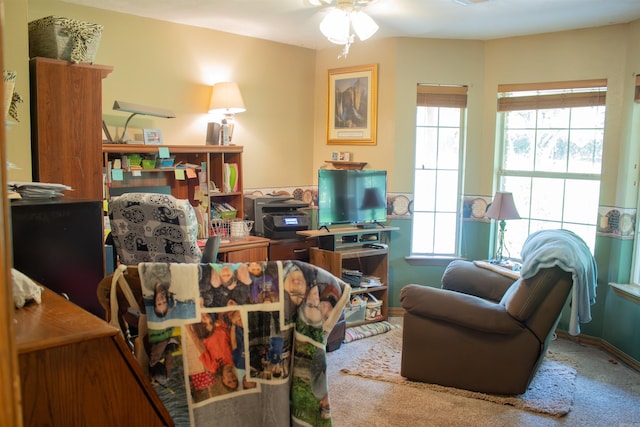 85 Linder Rd, Greenbrier, AR 72058 - carpeted living room with ceiling fan