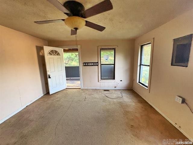6430 Park Ave, Hot Springs, AR 71901 - empty room featuring carpet flooring, ceiling fan, and a textured ceiling