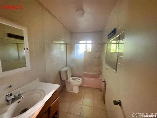 6430 Park Ave, Hot Springs, AR 71901 - bathroom featuring tub / shower combination, vanity, and tile patterned flooring