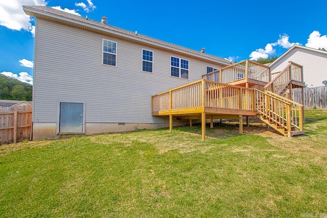 2002 Reagan Cv, Alexander, AR 72002 - rear view of property with stairway and a wooden deck