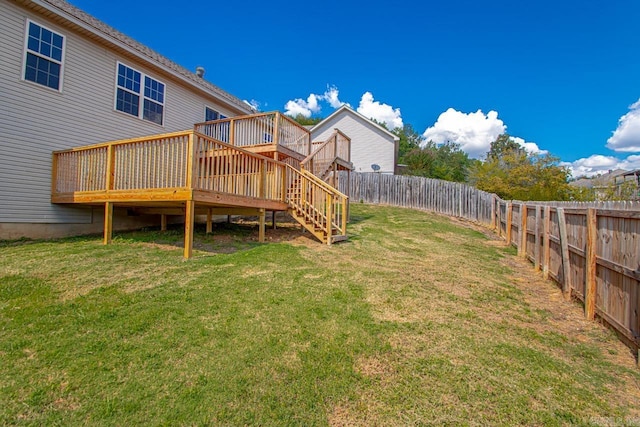 2002 Reagan Cv, Alexander, AR 72002 - fenced backyard with a deck and stairway