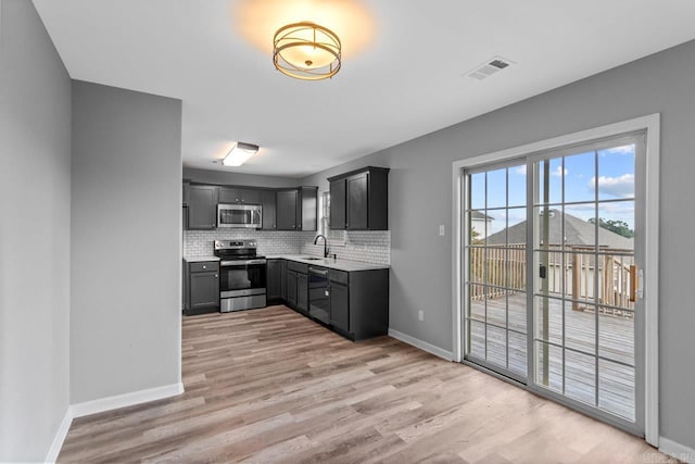 2002 Reagan Cv, Alexander, AR 72002 - kitchen with appliances with stainless steel finishes, light countertops, tasteful backsplash, and light wood-style flooring