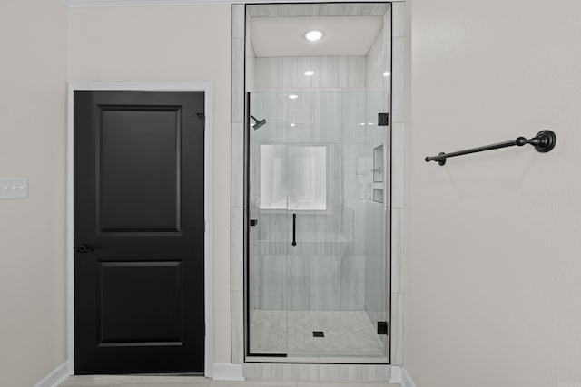 7213 Stonehenge Dr, Sherwood, AR 72120 - full bathroom with a shower stall and baseboards